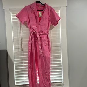 Hot Pink Denim Jumpsuit NWT